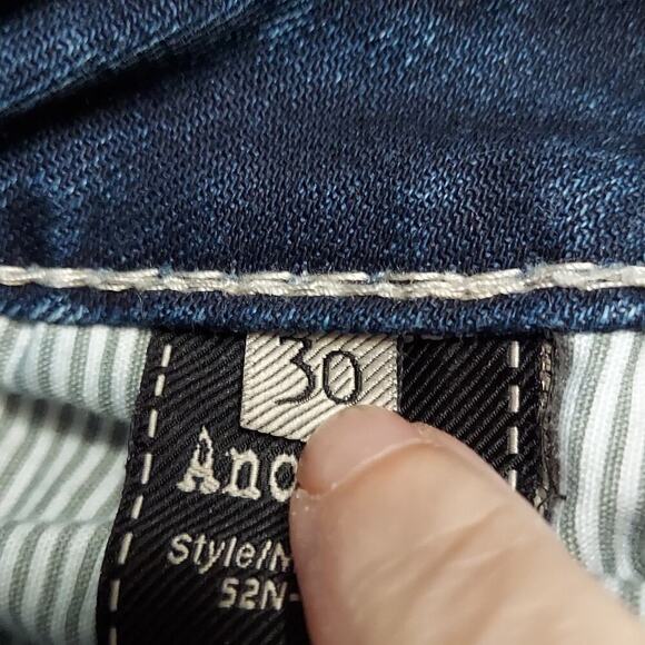 Anoname Women's Paris Skinny Mid-Rise Dark Wash Denim Jeans - Picture 5 of 7